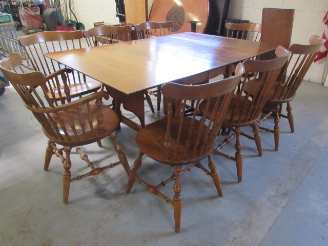 lot 504 image: MAPLE DROP LEAF TABLE AND CHAIRS