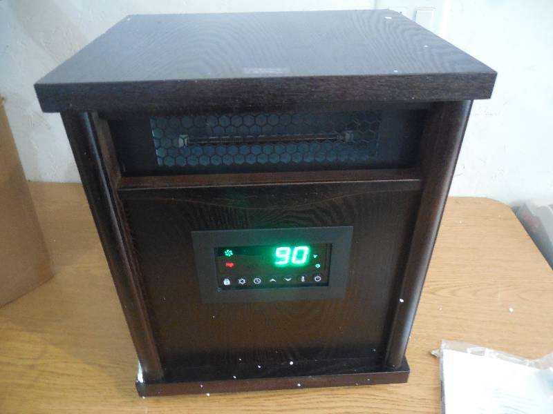 McLeland Design 4-Element Infrared Heater  Espresso Wood Cabinet