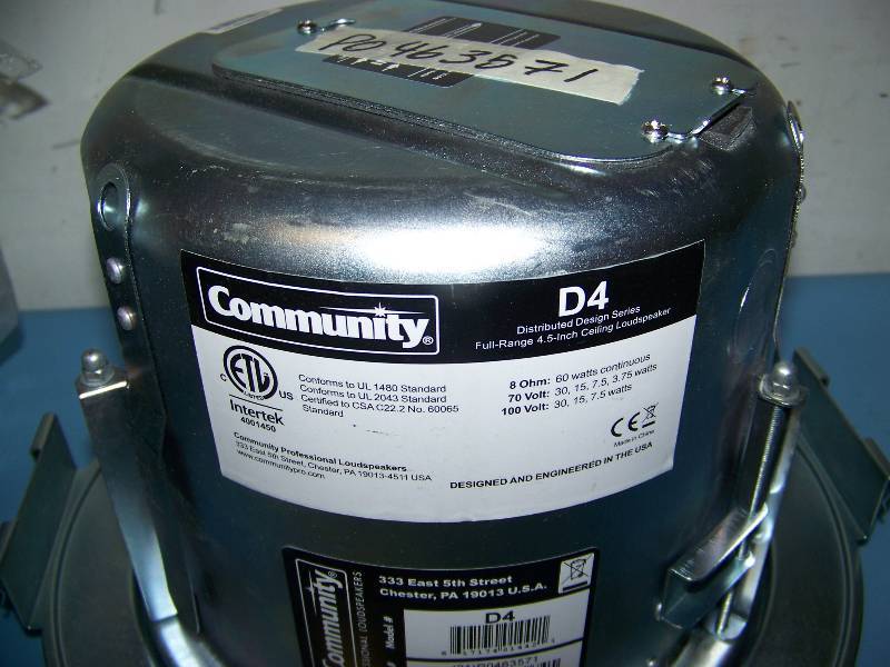 (2) Community, D4, 4.5, Full-Range, Distributed Design In-Ceiling Speakers  Loudspeakers