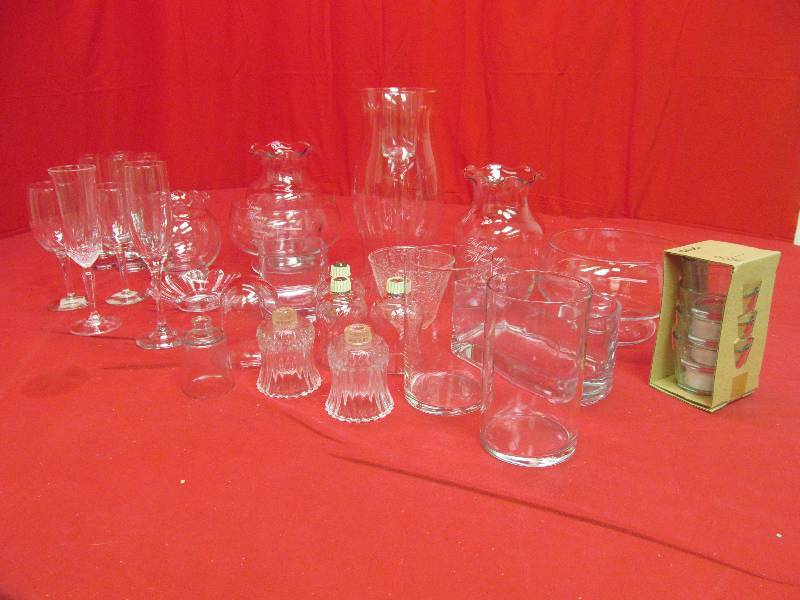 vases, candle holders floral bowls