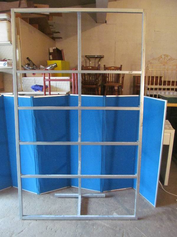 angled metal shelf unit