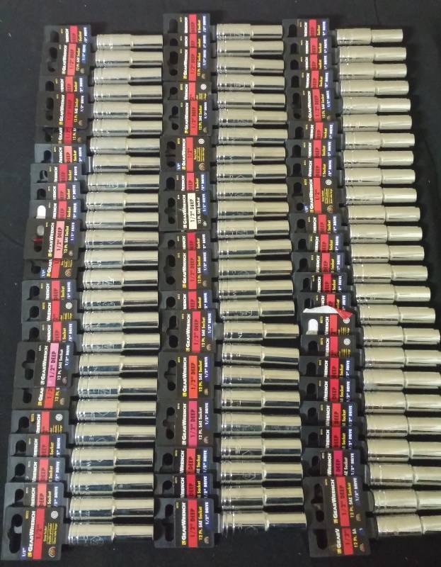 lot 1 image: 75 GearWrench 12 Deep Sockets, like new Liquidation