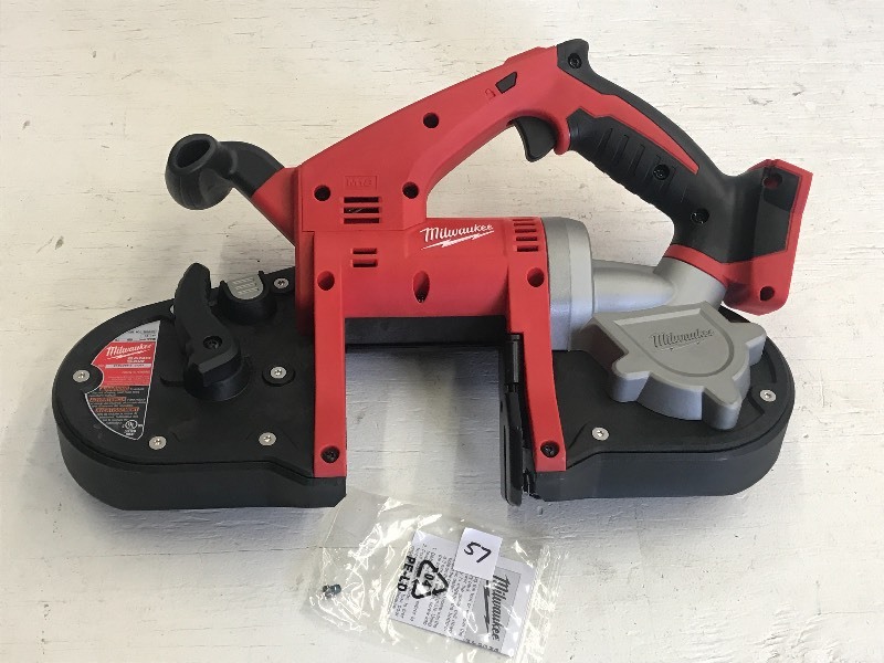 lot 57 image: Milwaukee M18 Cordless Bandsaw, Unu...