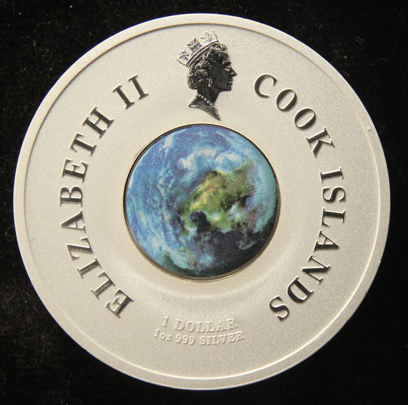 1957-2007 Sputnik 50th Anniversary 1 Troy Oz. .999 Fine Silver Cook Islands in original large egg-type box