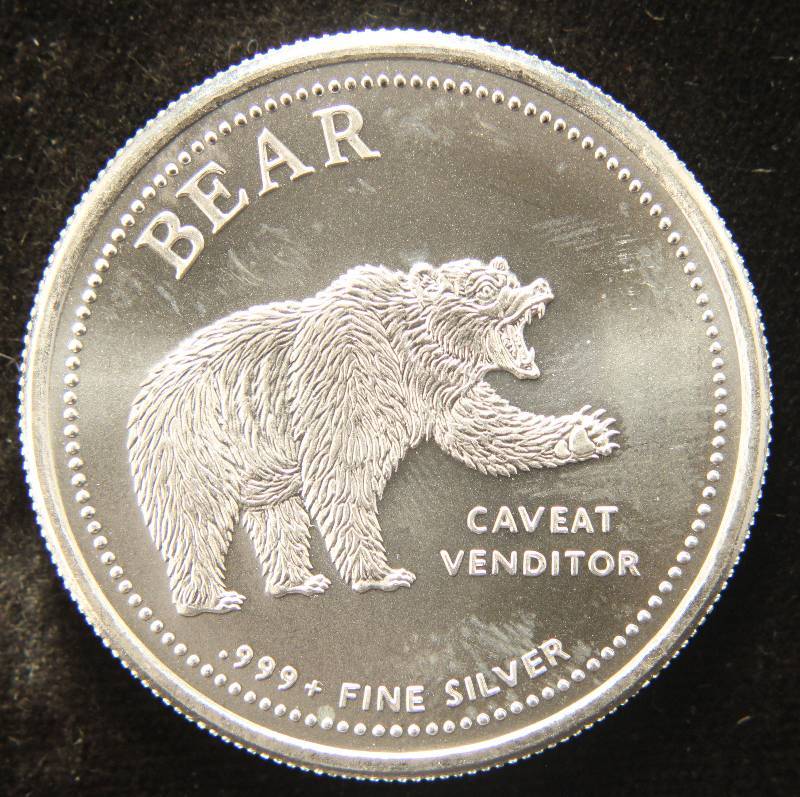1 TROY OZ. .999 FINE SILVER BULLS VS. BEARS ROUND