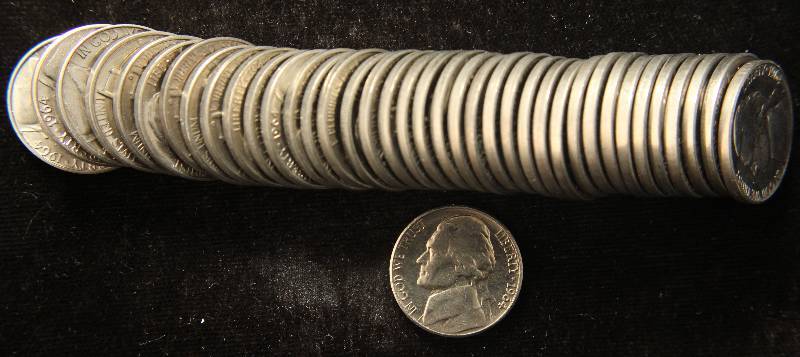 BU ROLL OF (40) 1964 JEFFERSON NICKELS