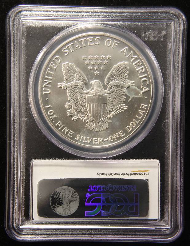 1990 AMERICAN SILVER EAGLE 1 TROY OZ. .999 FINE SILVER GEM BU PCGS