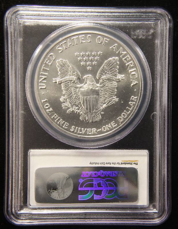 1991 AMERICAN SILVER EAGLE 1 TROY OZ. .999 FINE SILVER GEM BU PCGS