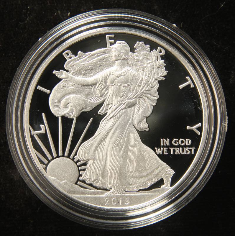 2015 PROOF American Silver Eagle 1 Troy Oz. .999 Fine Silver Proof in original box
