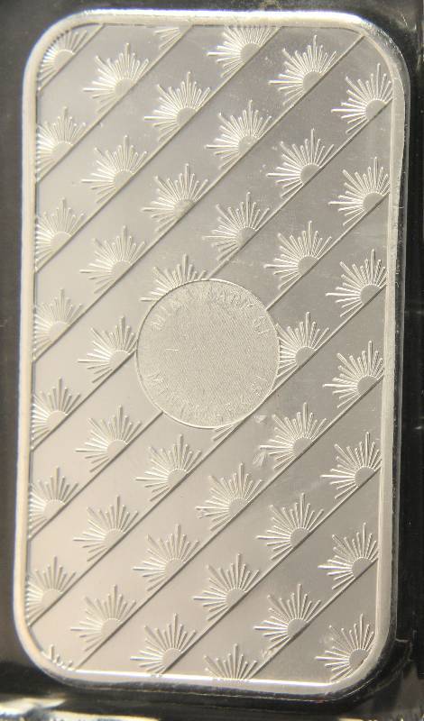 1 TROY OZ. .999 FINE SILVER BAR SUNSHINE MINTING