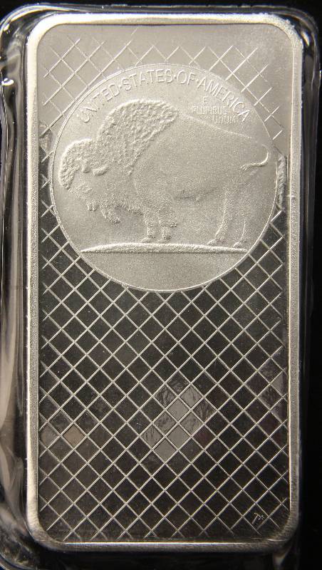 10 TROY Oz. .999 FINE SILVER BAR INDIAN BUFFALO DESIGN