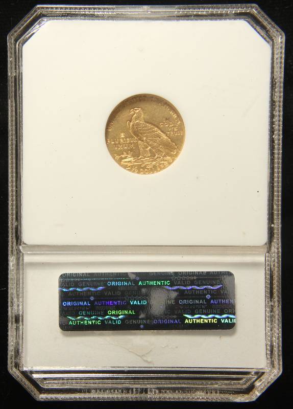 1911 US $2.50 GOLD INDIAN MS63 PCI CERTIFIED