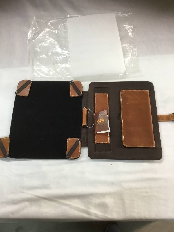 lot 24 image: Two - New - Canyon Outback Leather and Canvas Adjustable Tablet Case