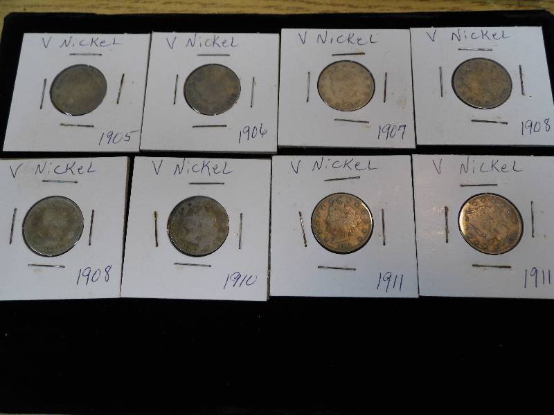 Lot of 8 V Nickels