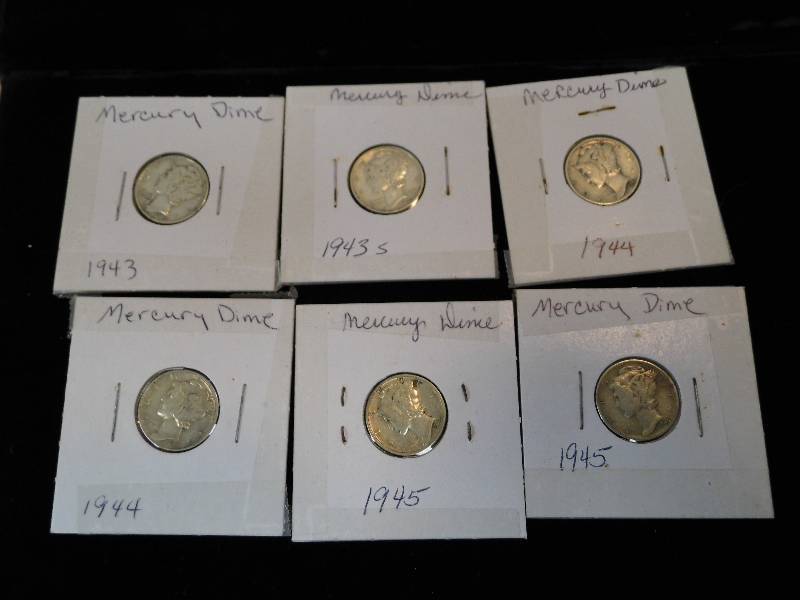 Lot of 6 Mercury Dimes