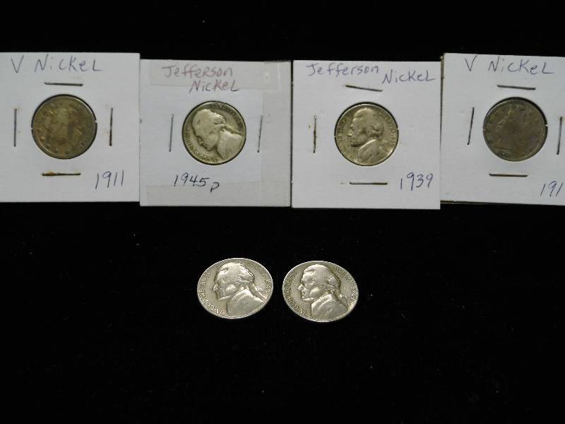 Lot of 4 Jefferson Nickels - 2 V Nickels