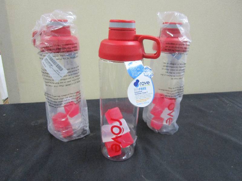 lot 26 image: 3 BPA Free water bottles with ice cubes