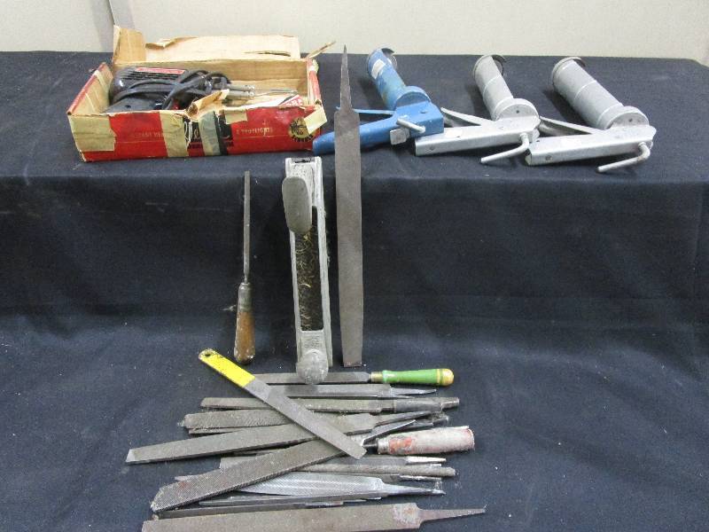 lot 56 image: Soldering Gun and Various files and tools