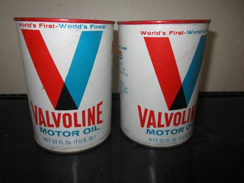 lot 103 image: 2-Full PAPER Cans of Valvoline Oil Unopened HD Super HPO SAE 20W Part No 153