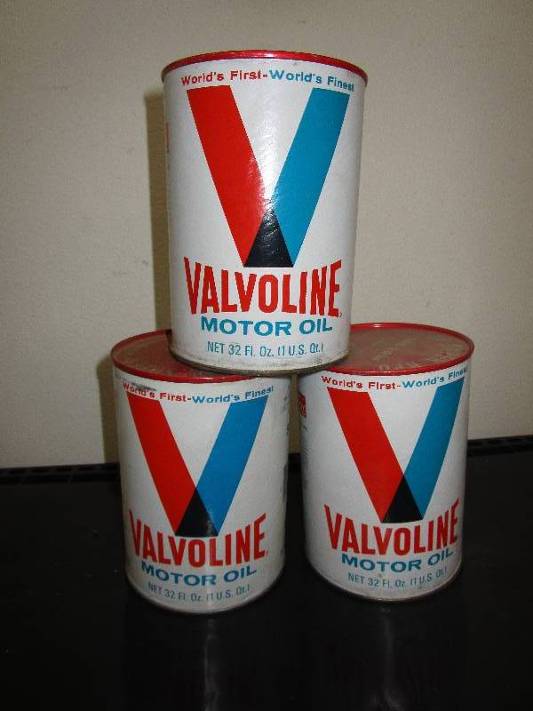lot 104 image: 3-Full PAPER Cans of Valvoline Oil Unopened HD Super HPO SAE 20W Part No 153