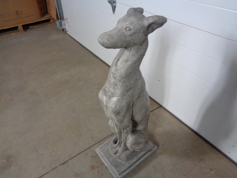 lot 40 image: New Cement Concrete Dog  Greyhound Statue