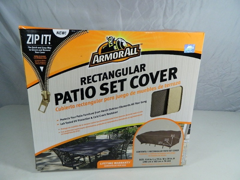 lot 51 image: New ArmorAll Rectangular Patio Set Cover