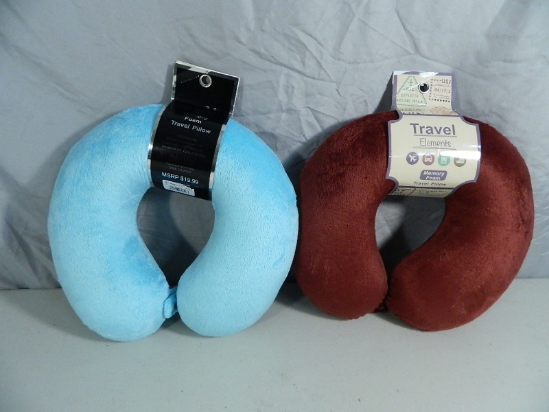 lot 124 image: 2 New Memory Foam Travel Pillows