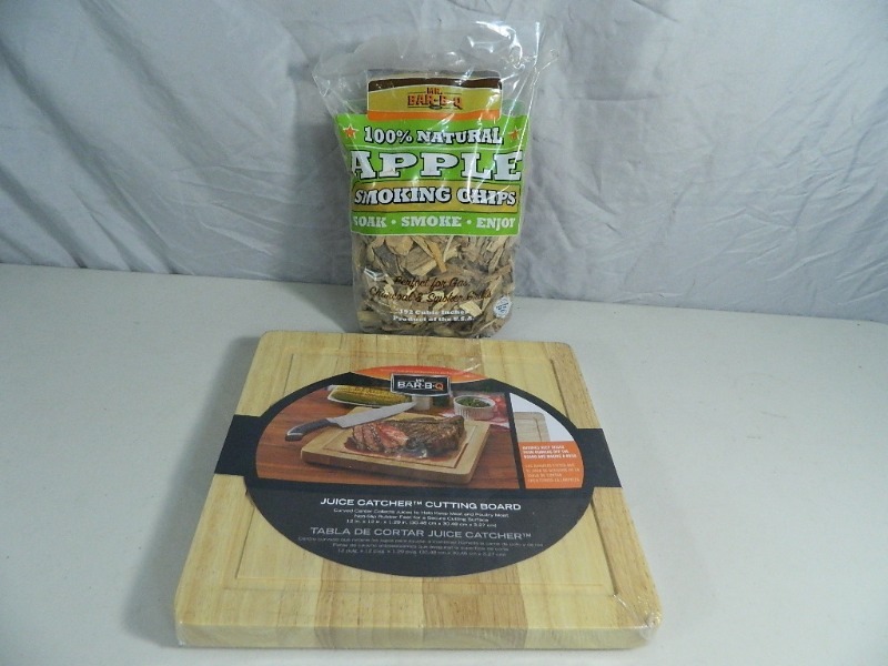 lot 214 image: New Smoking Chips and New Cutting Board