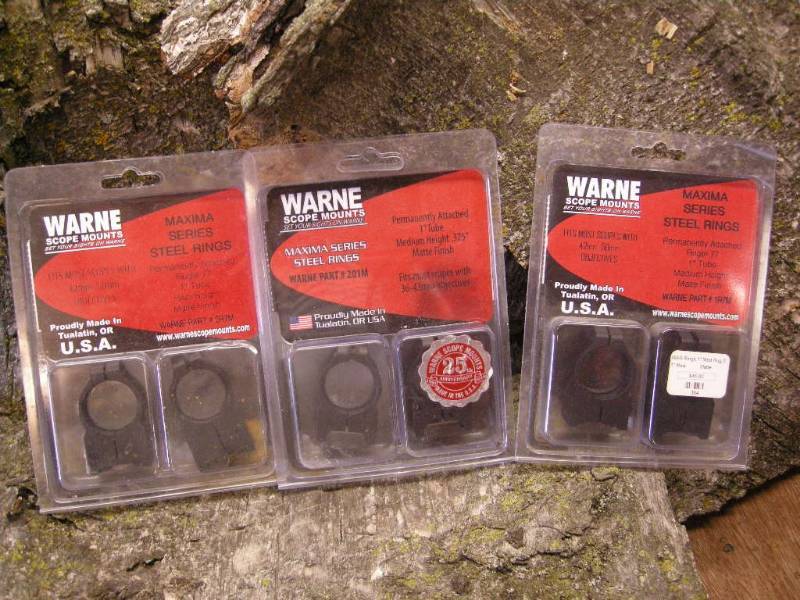 lot 183 image: 3 Warne Scope Mount Sets