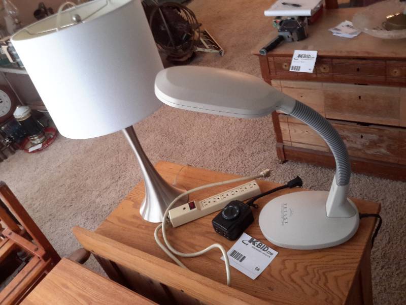 lot 66 image: 2 Lamps, Timer lights, extention cord