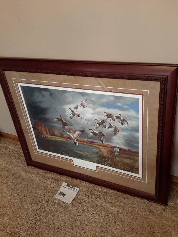 lot 17 image: Fruits of Your Labor- Mallards & Pintails Ducks Unlimited by David A. Maass