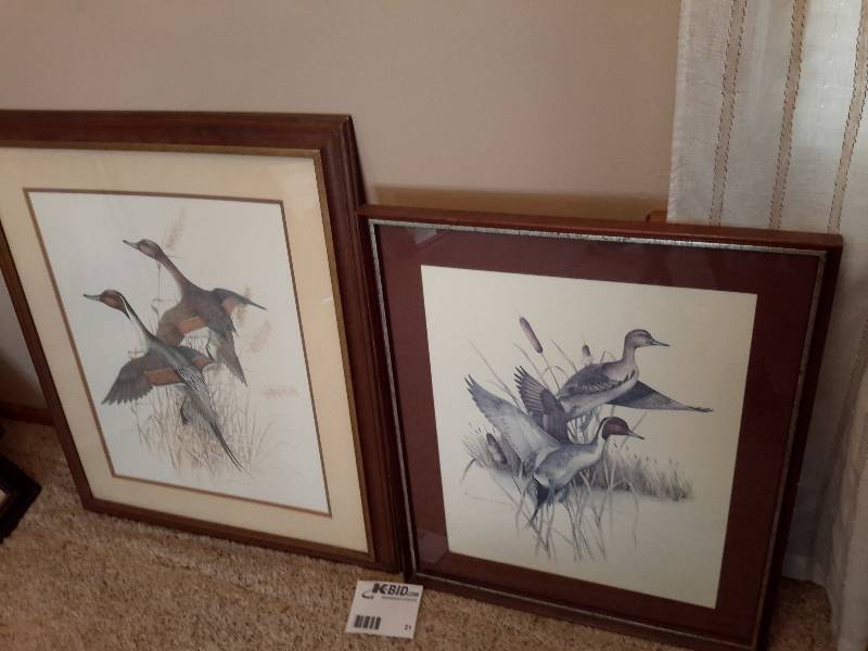 lot 21 image: 2 Ducks in Flight Prints by Charles E Murphy