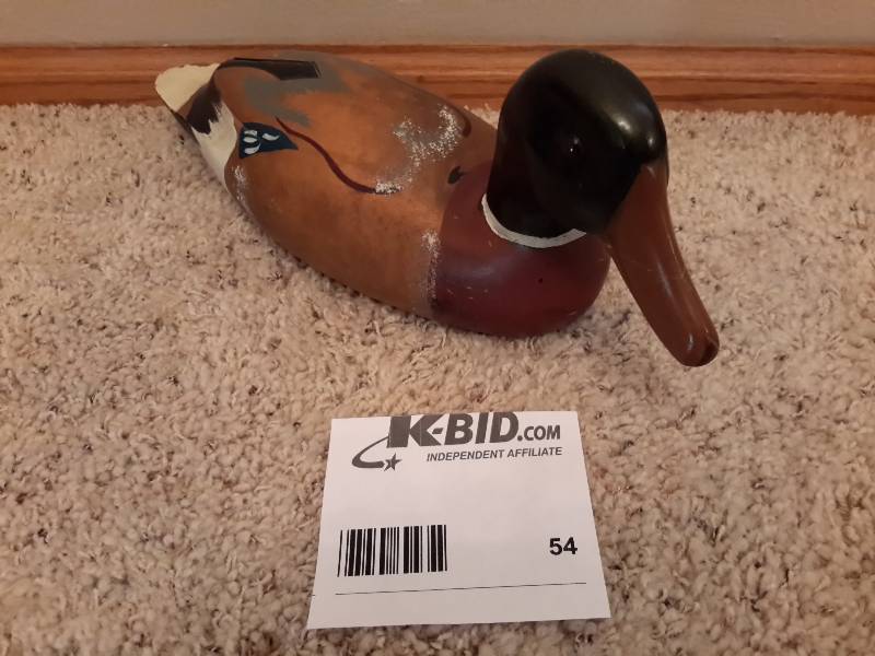 lot 54 image: Decorative Wooden Duck