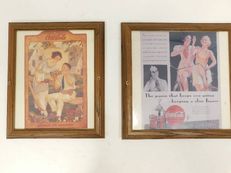 lot 34 image: Antique Coca Cola Framed Pictures