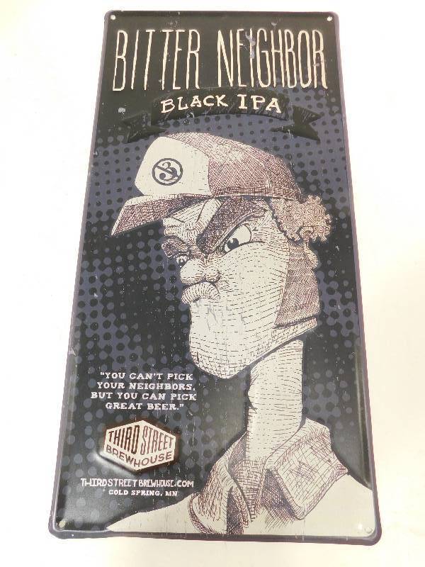 lot 47 image: Metal Bitter Neighbor Black IPA Beer Sign