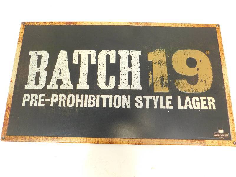 lot 48 image: Metal--Batch 19  Pre-Prohibition Style Lager Sign