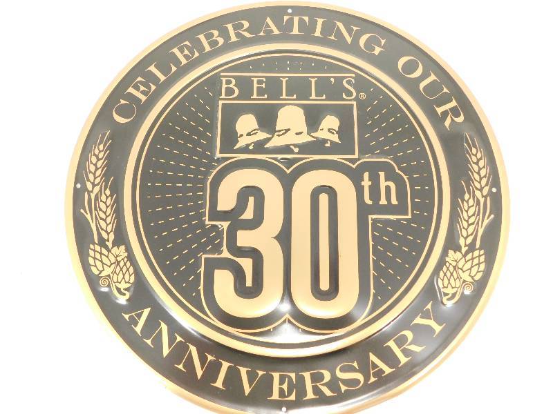 lot 51 image: Metal Bells Celebrating Our 50th Anniversary Sign