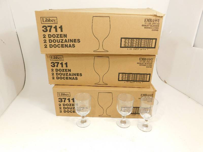 lot 61 image: Libbey Embassy  Goblet Glasses