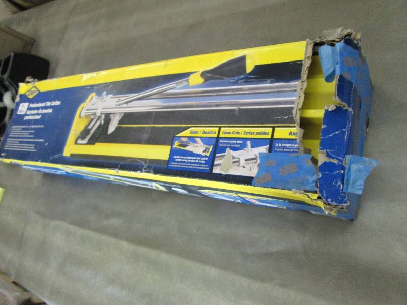 lot 23 image: QEP 21 in. Ceramic Tile Cutter open...
