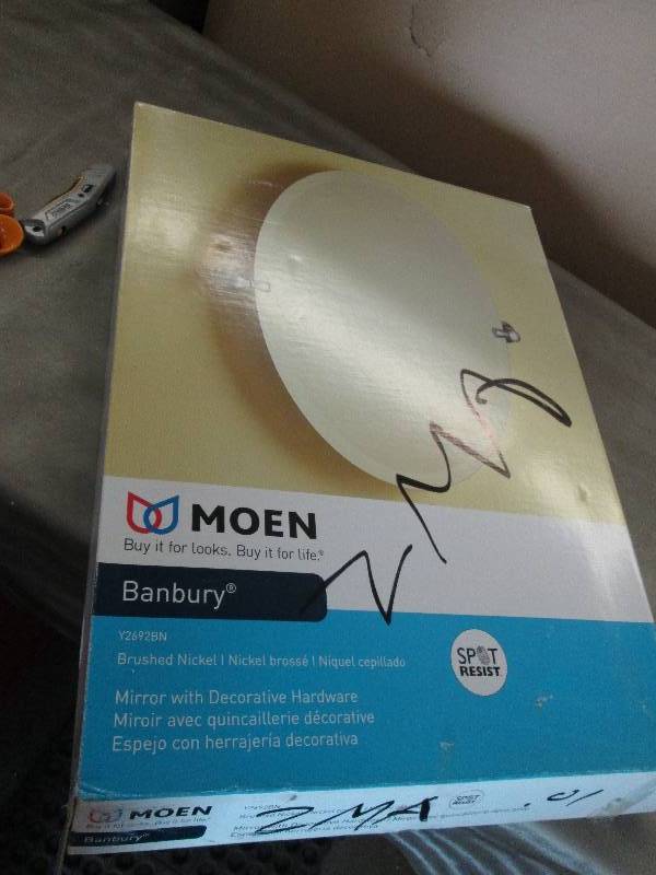 lot 39 image: Moen Banbury 26 in. x 23 in. Framel...