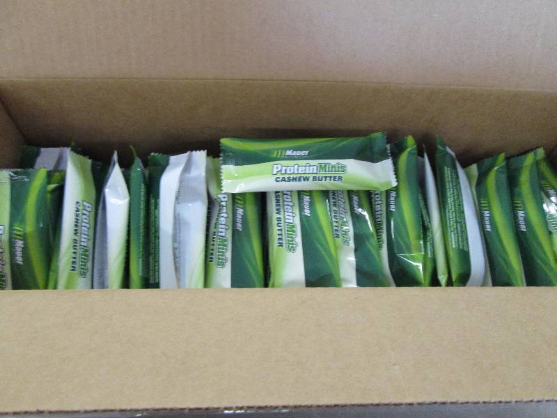 lot 97 image: Case of Mauer Protein Bars Minis Ca...