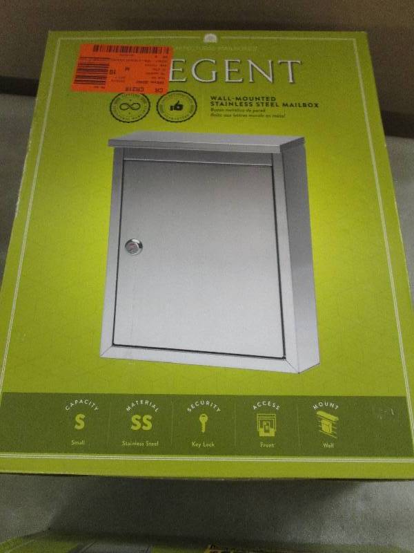 lot 150 image: Regent Wall Mount Locking Mailbox o...