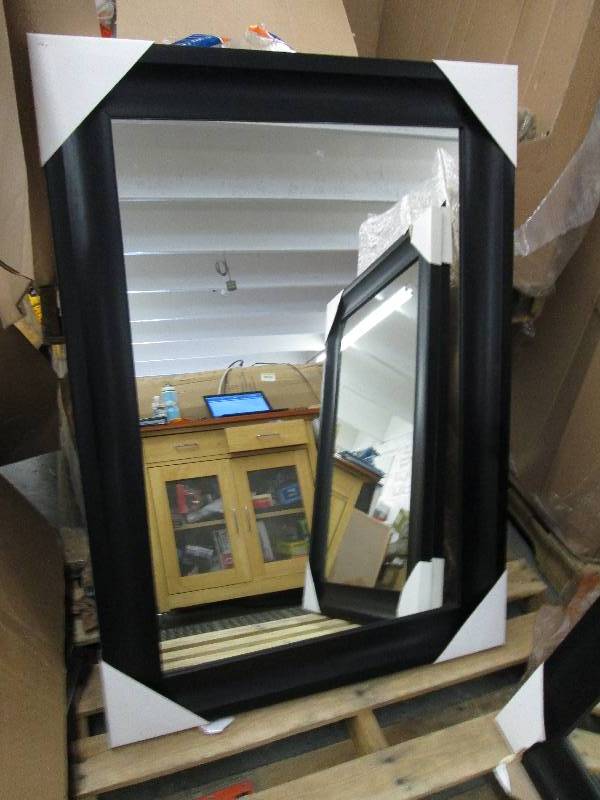 lot 162 image: 30 x 42 inch Dark Expresso Wall Mir...