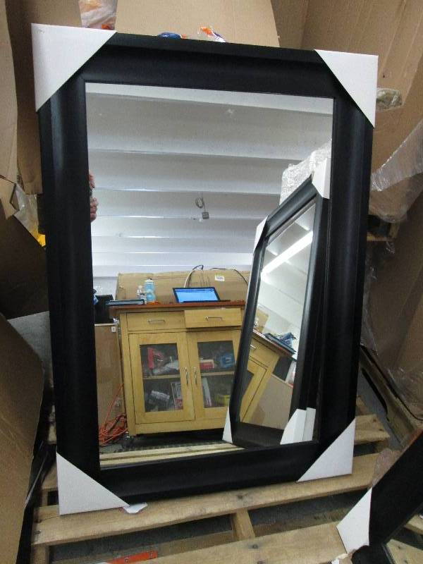 lot 163 image: 30 x 42 inch Dark Expresso Wall Mir...