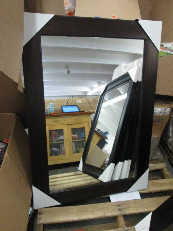 lot 165 image: 30 x 42 inch Dark Expresso Wall Mir...