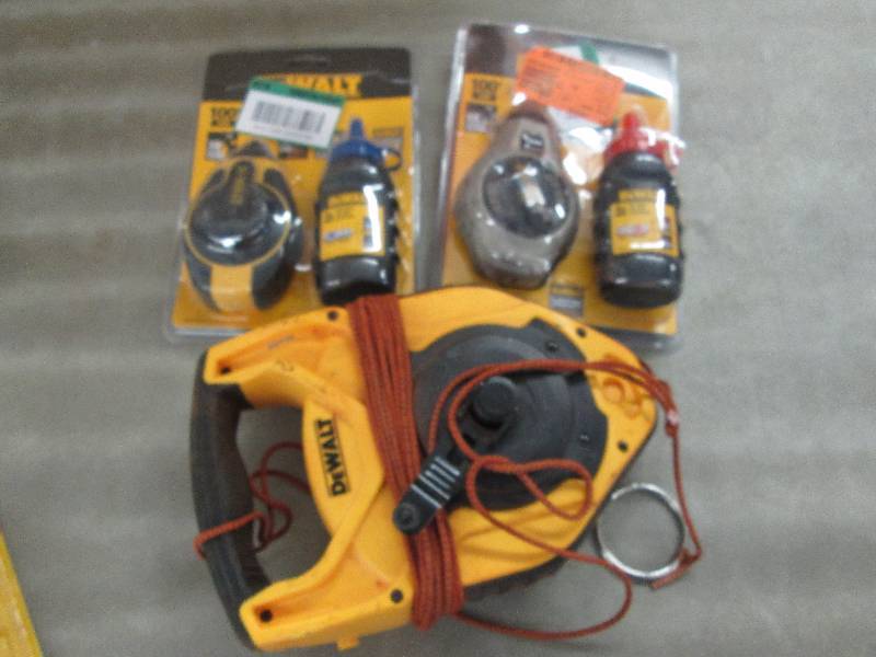 lot 179 image: Lot of 3 Dewalt Chalk Lines, open b...