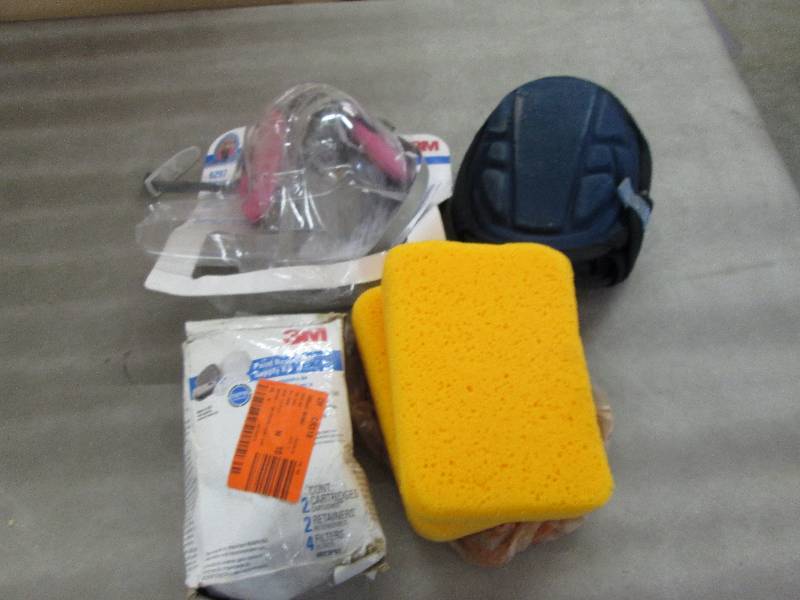 lot 236 image: Respirator, Filters, Knee Pads- use...