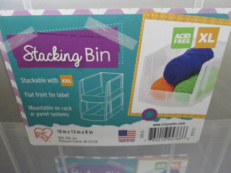 lot 270 image: Lot of 6 IRIS Stacking Storage Bins...