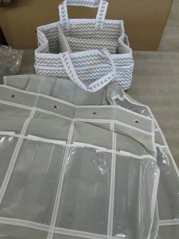 lot 304 image: Trend Lab Dove Gray Chevron Storage...