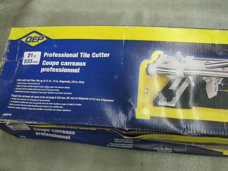 lot 332 image: QEP 21 in. Ceramic Tile Cutter open...